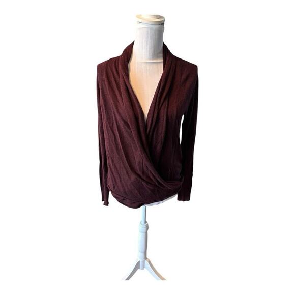 H&M Basic Maroon Wrap Cardigan Size S - Picture 1 of 3